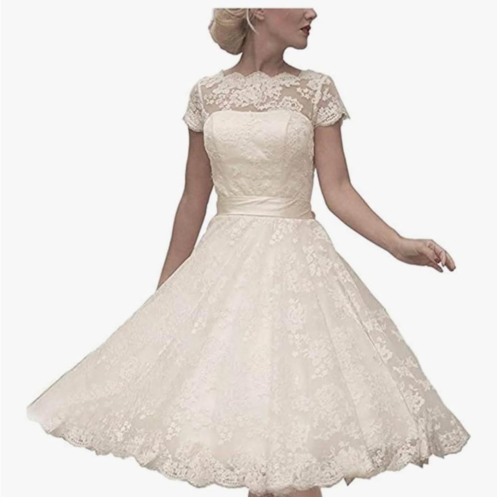 AbaoWedding Women’s Lace Cocktail or Wedding Dress, Size 10 - Picture 2 of 10